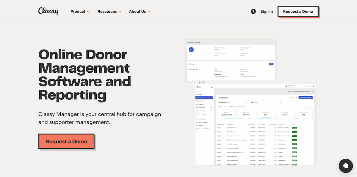 Classy - Donor Management and Reporting Hub