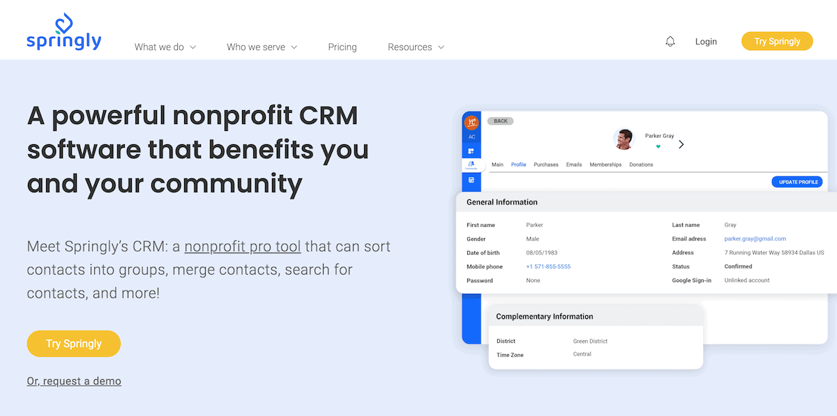 Springly - Customizable Donor Management Software