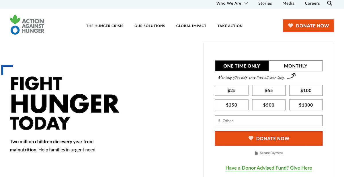 34 Amazing Nonprofit Website Designs 29 Action-Against-Hunger-Ending-World-Hunger-Malnutrition
