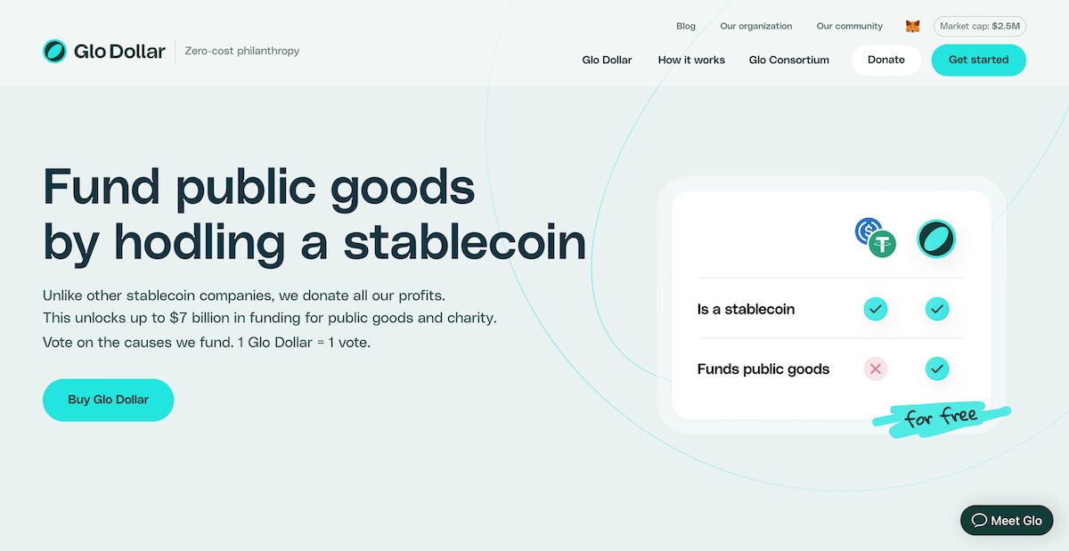 34 Amazing Nonprofit Website Designs 14 Glo-Dollar-the-stablecoin-that-funds-public-goods