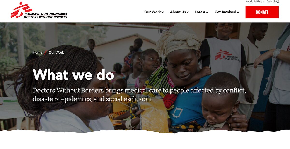 34 Amazing Nonprofit Website Designs 26 What-we-do-Doctors-Without-Borders-USA