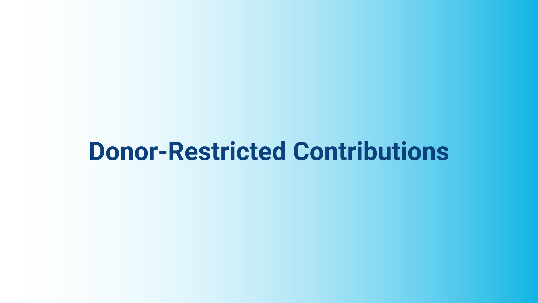 Donor-Restricted Contributions