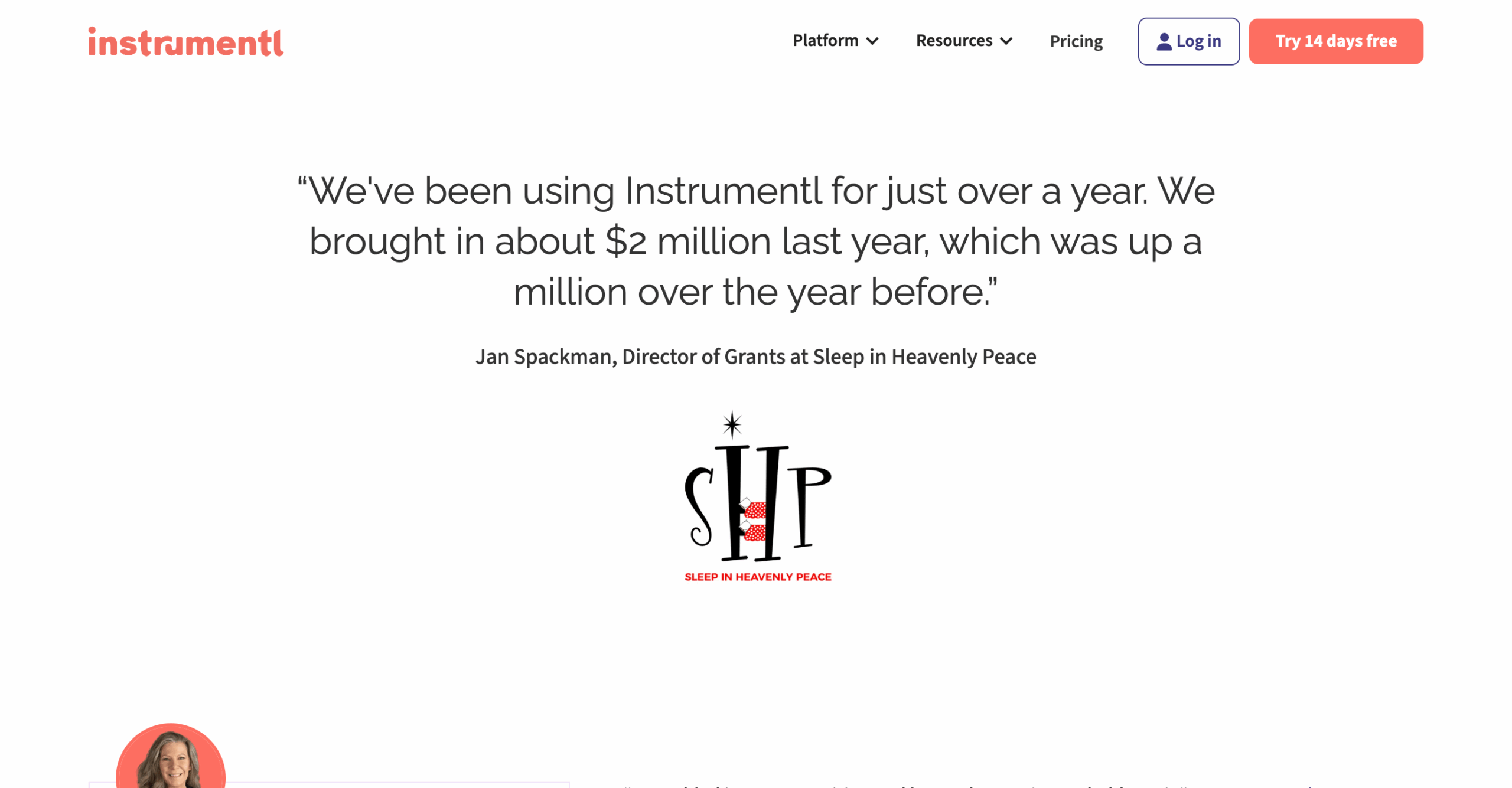 Grants at Sleep in Heavenly Peace