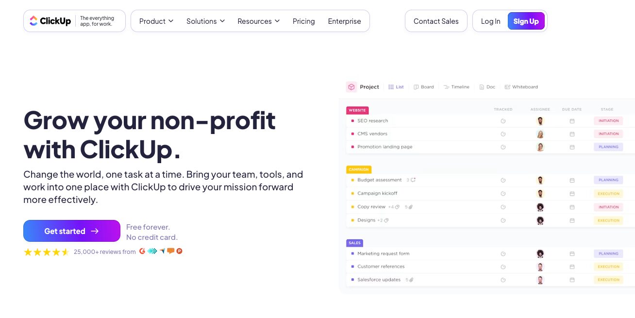 ClickUp for Nonprofits: Full Breakdown and Guide 1 Non-Profit-Project-Management-Software-by-ClickUp