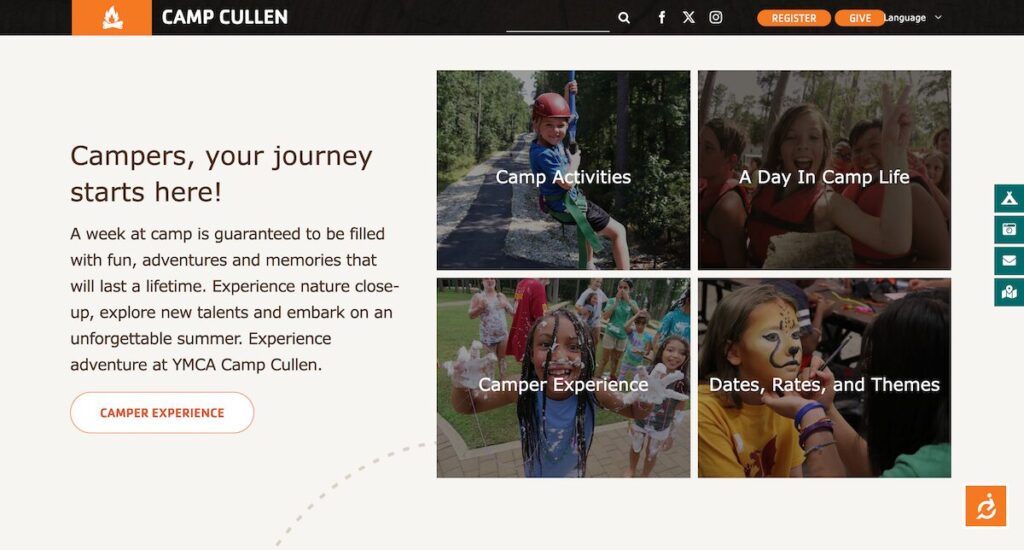 YMCA Camp Cullen Homepage